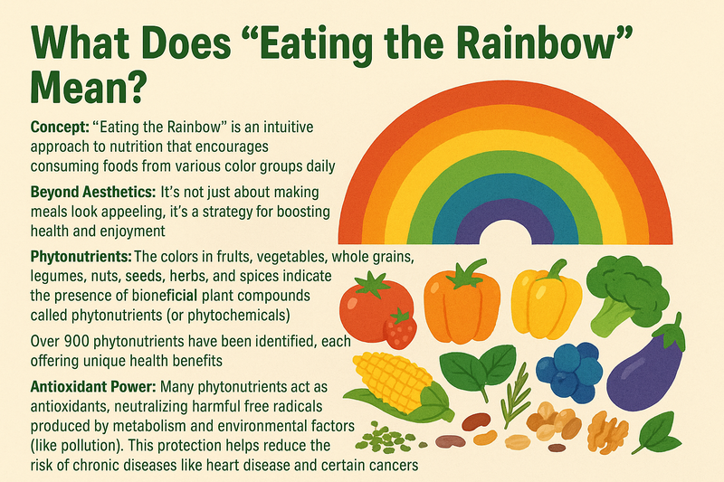 Vibrant infographic illustrating how color influences appetite, kid-friendly meals, and flavor expectations.