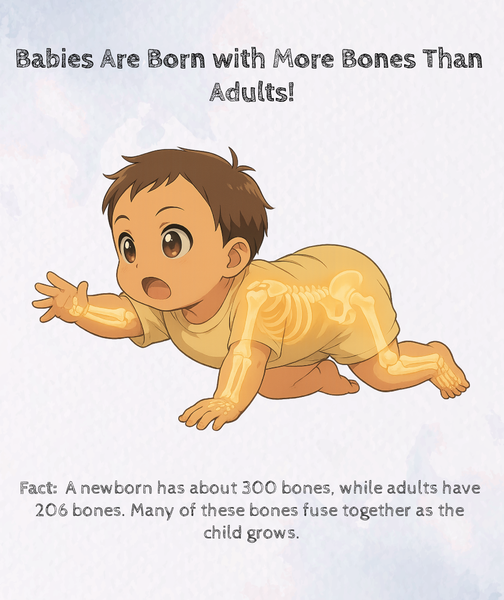 infographic showing facts about baby bones development