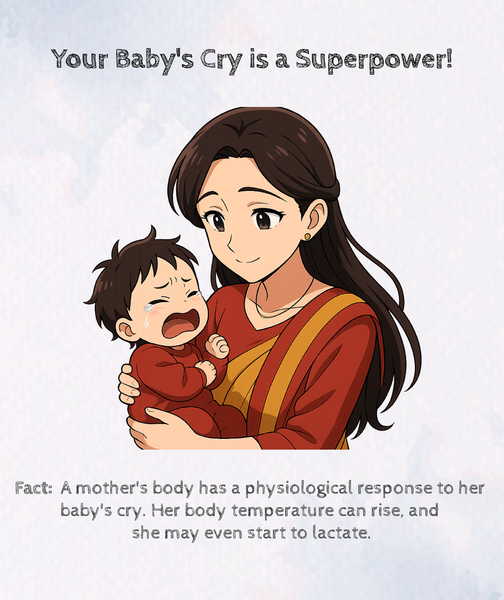 infographic showing maternal instinct when baby cry