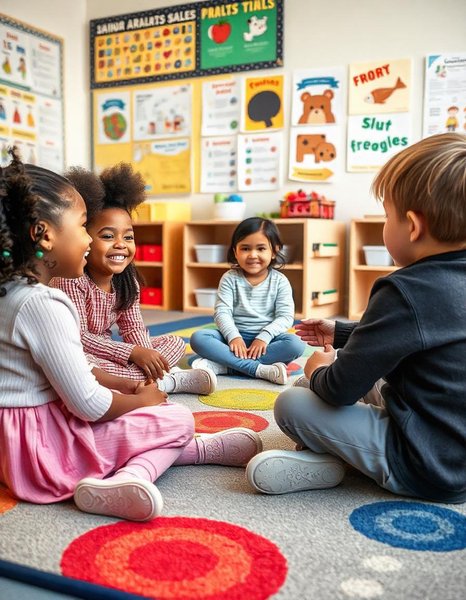 children sitting in cirlce and coummincating